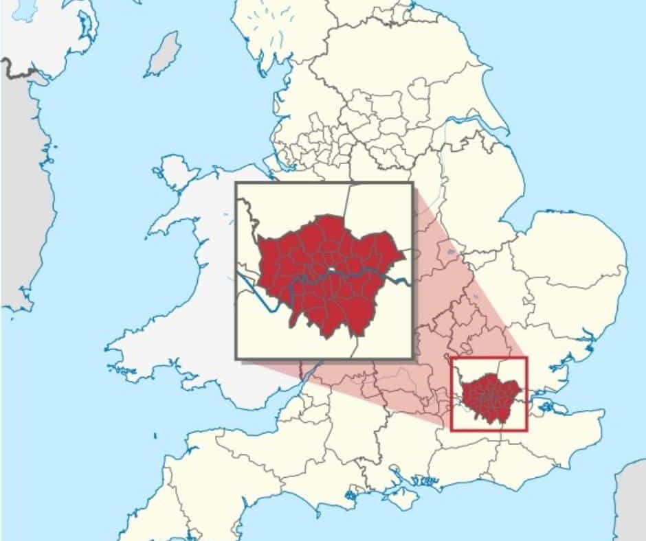 Mapa interactivo de los 33 distritos (boroughs) de Londres